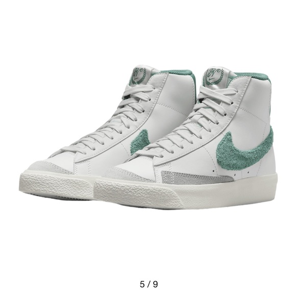 Nike Blazer Mid '77 White and Green Sneakers - Picture 4 of 10